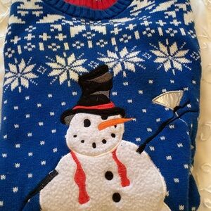 Blue Snowman Sweater
